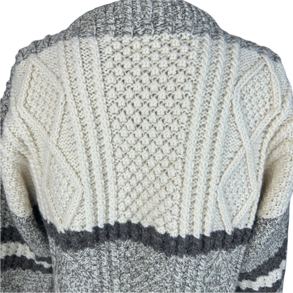 Vintage Kennedy Aran Wool Sweater L? Hand Knit Fisherman Ireland Cable Knit - Picture 3 of 7